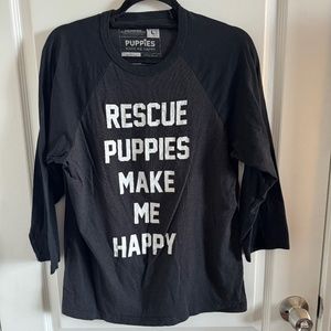 RESCUE PUPPIES MAKE ME HAPPY - 3/4 SLEEVE
